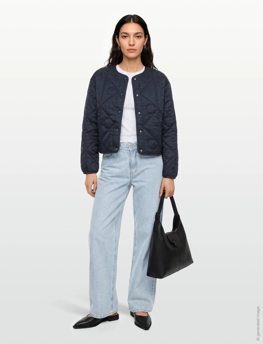 Calvin Klein Jeans - LIGHTWEIGHT AOP QUILTED LINER - forårsjakker - inkwell - 0