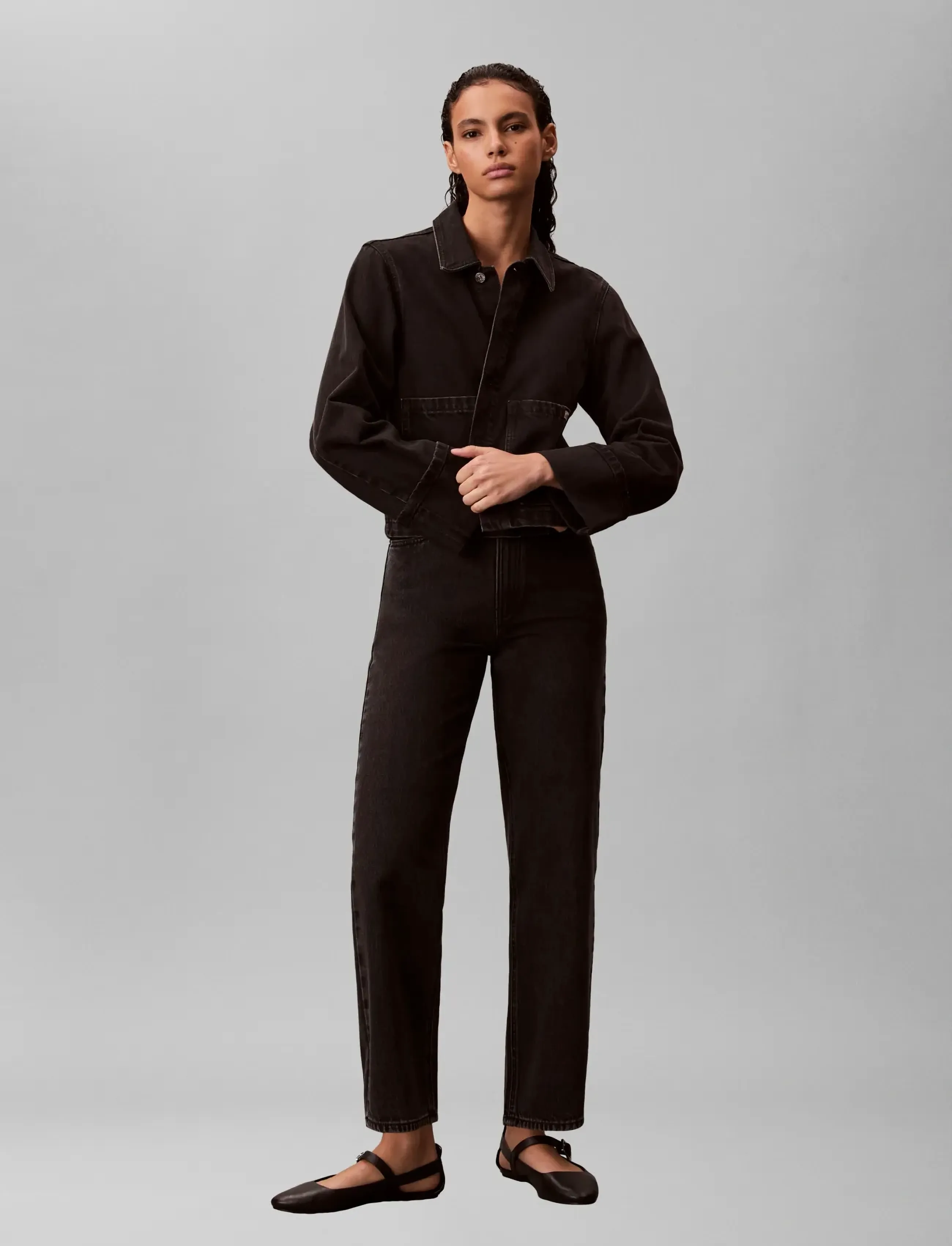 Calvin Klein Jeans EU BARREL JEAN CK ESSENTIAL BLAC - Nyheder - CK ESSENTIAL BLACK / black