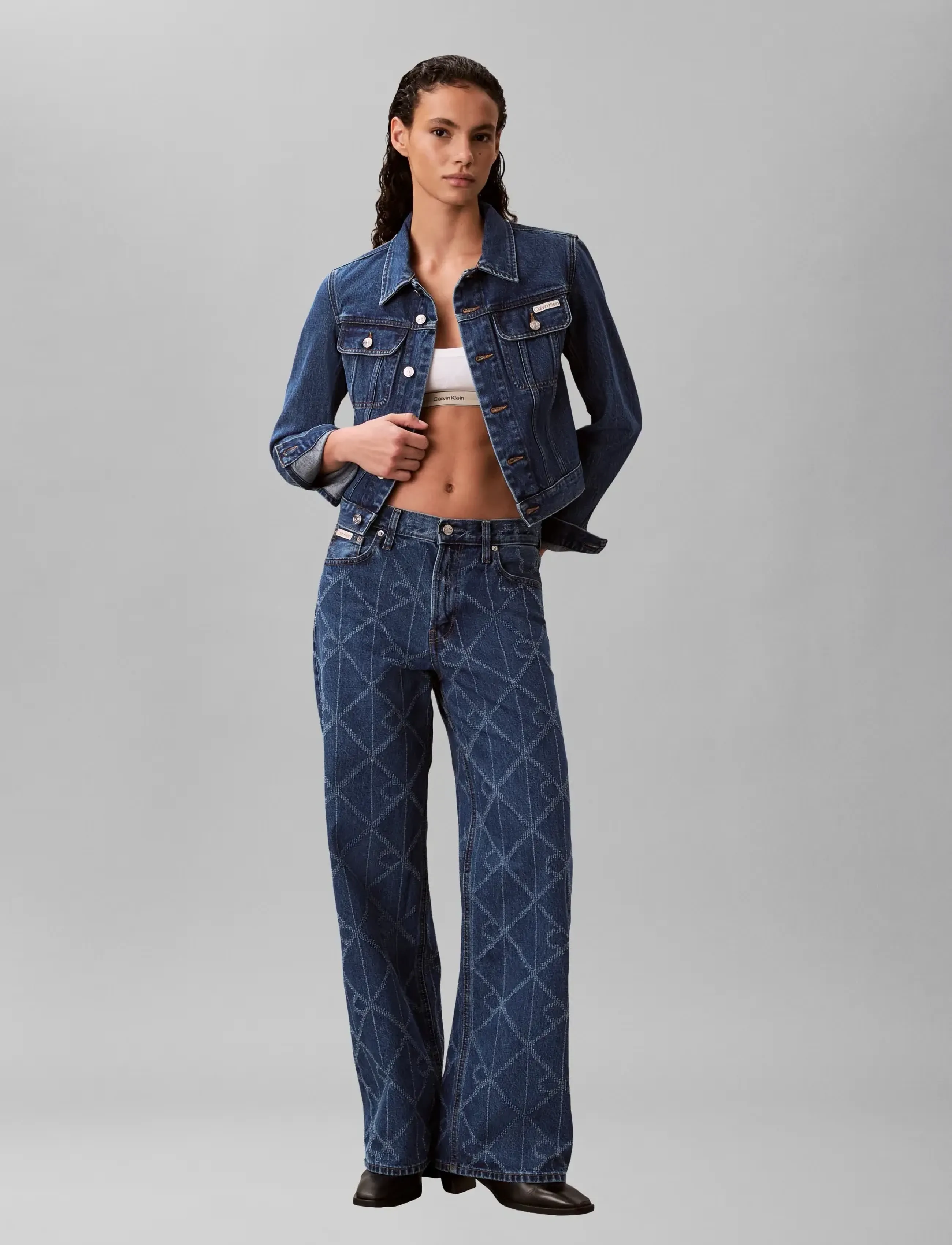 Calvin Klein Jeans Cropped 90S Denim Jacket Indigo, XS, Jackets, Blau - Denim, Frauen