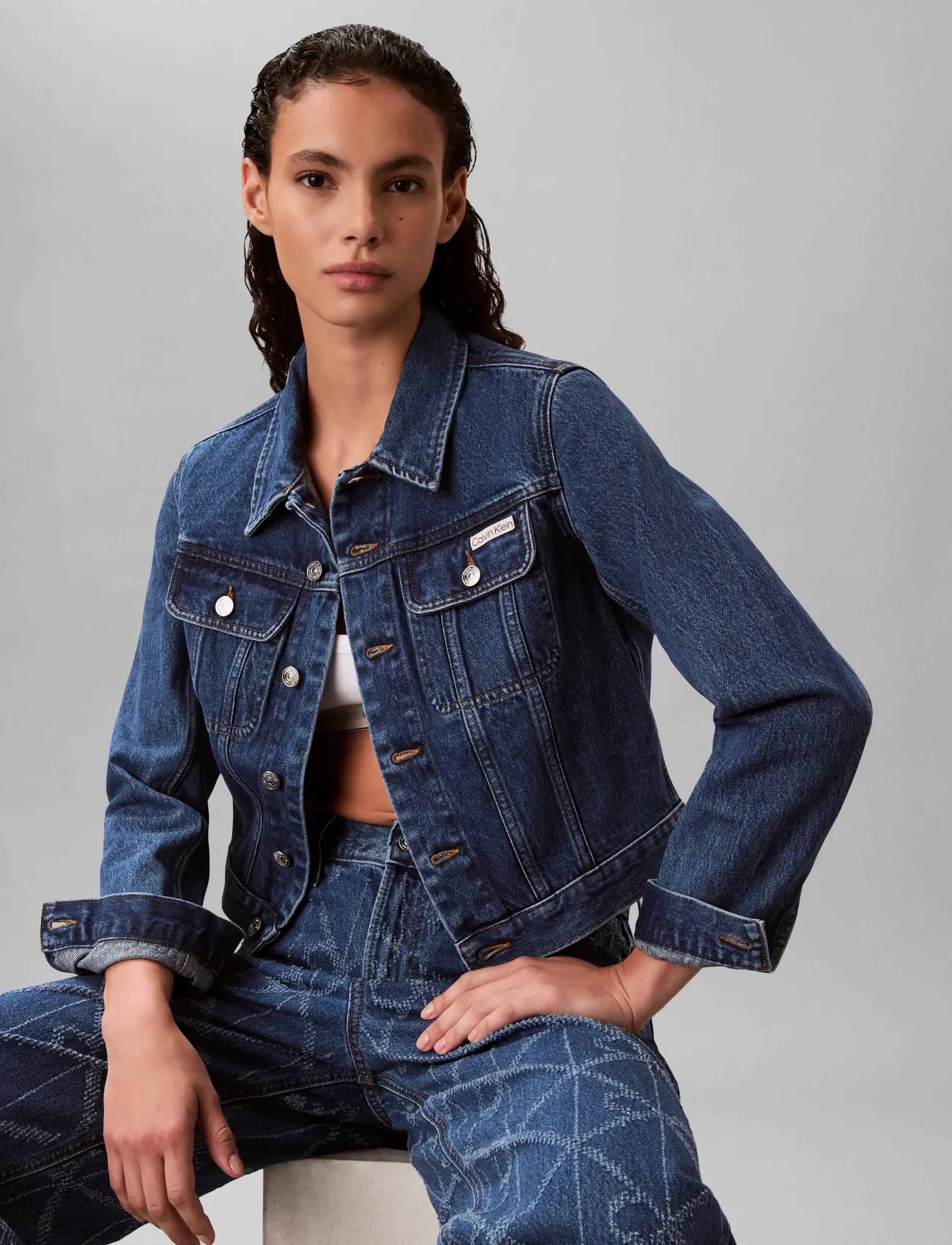 Calvin Klein Jeans - CROPPED 90S DENIM JACKET INDIGO - spring jackets - indigo park - 5