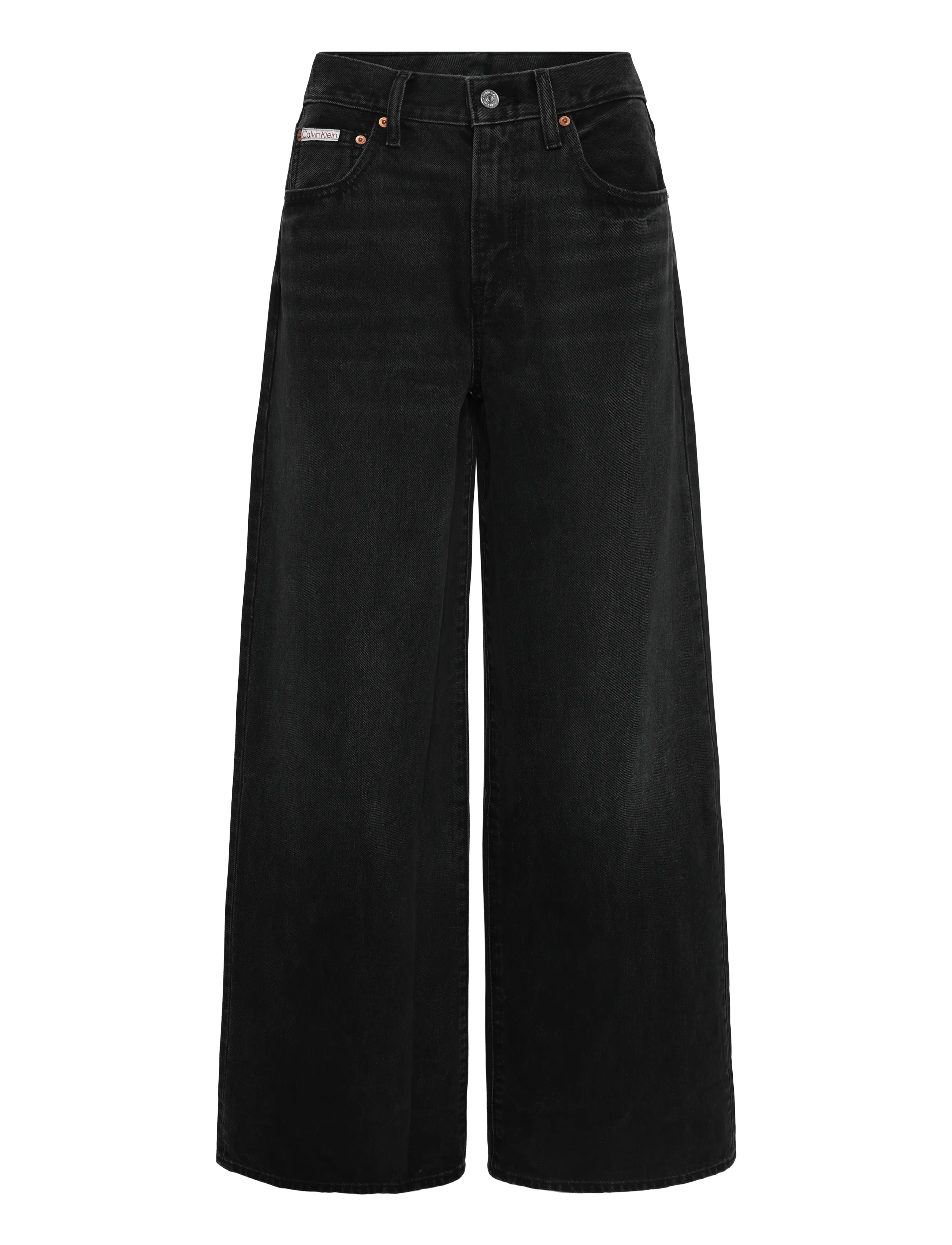 Calvin Klein Jeans - THE WIDE LEG EVENING BLACK - hosen mit weitem bein - evening black - 1
