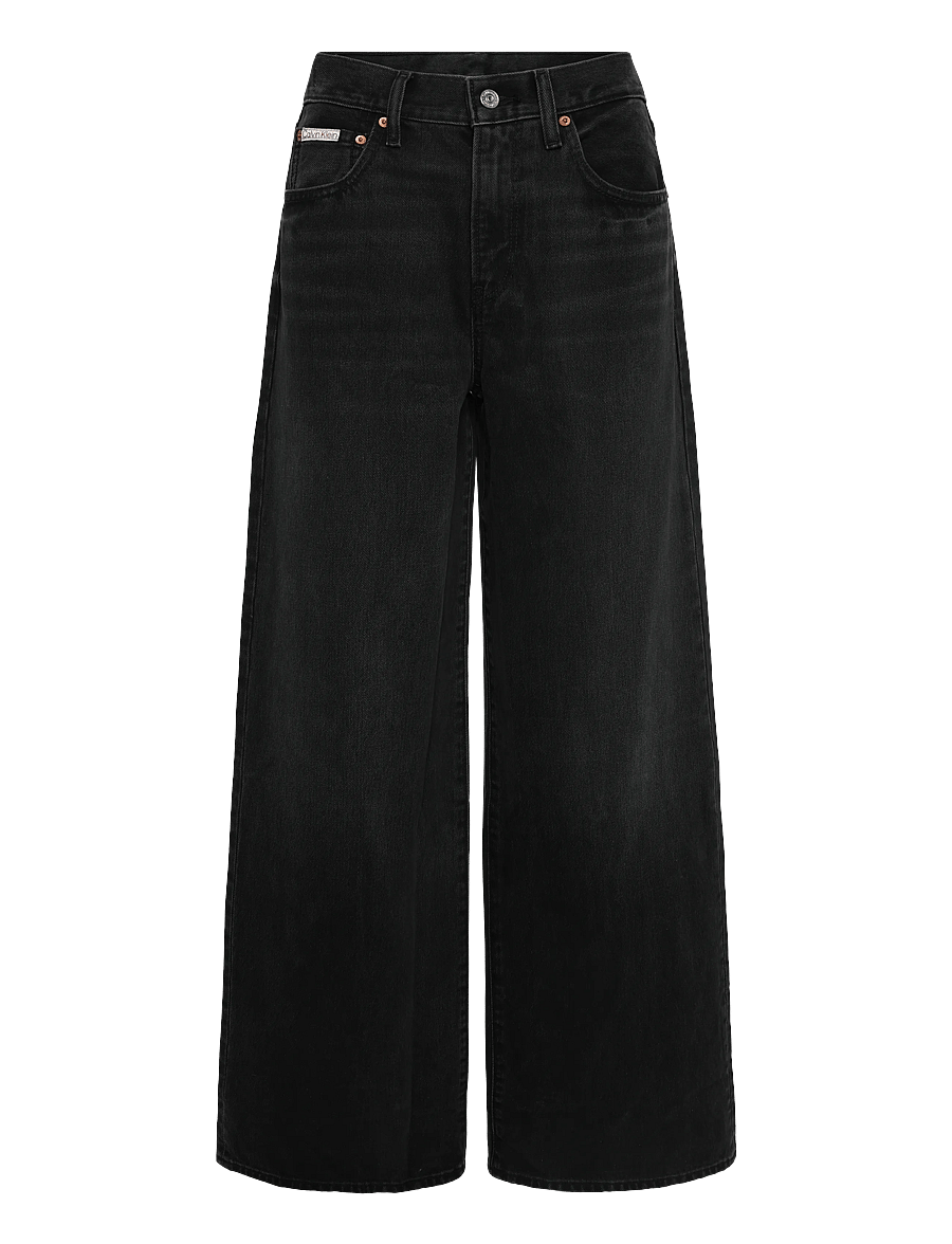 Calvin Klein Jeans - THE WIDE LEG EVENING BLACK - hosen mit weitem bein - evening black - 1