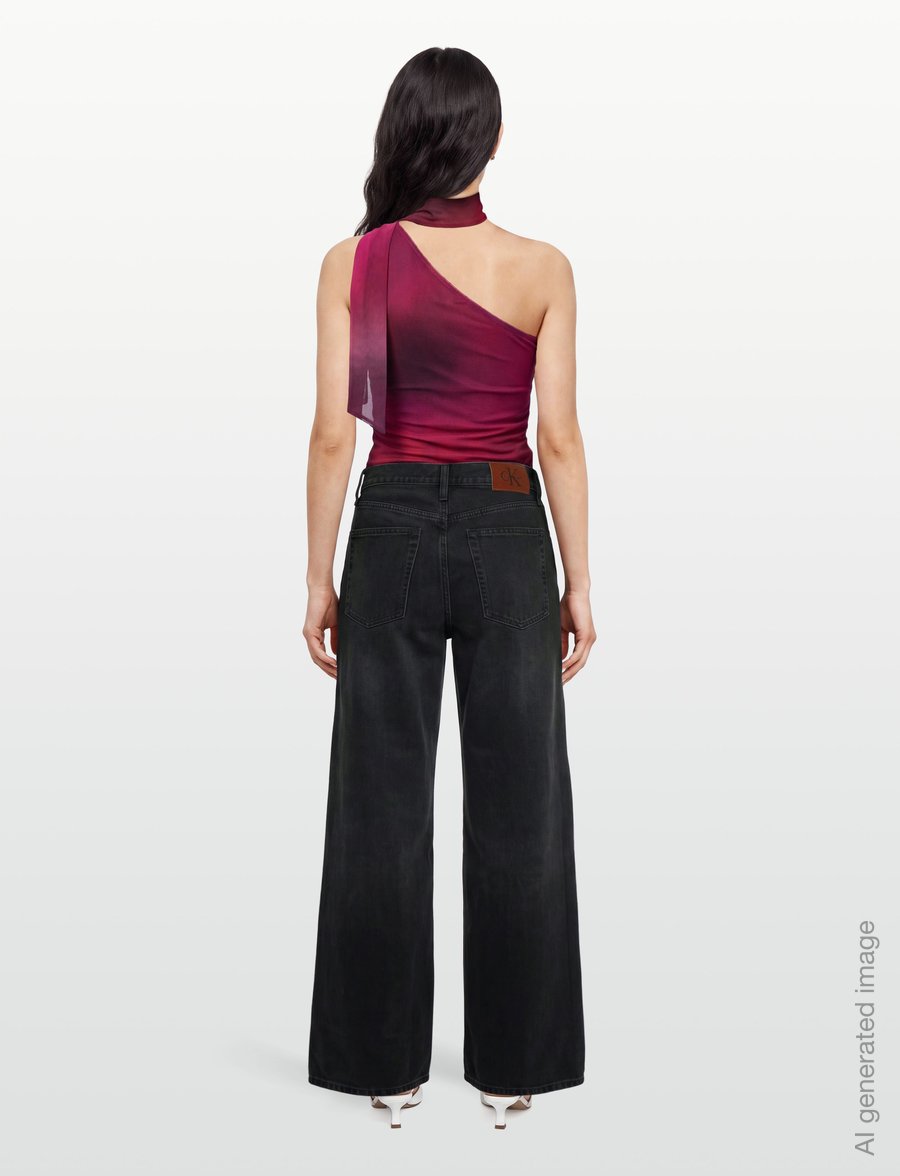Calvin Klein Jeans - THE WIDE LEG EVENING BLACK - hosen mit weitem bein - evening black - 4