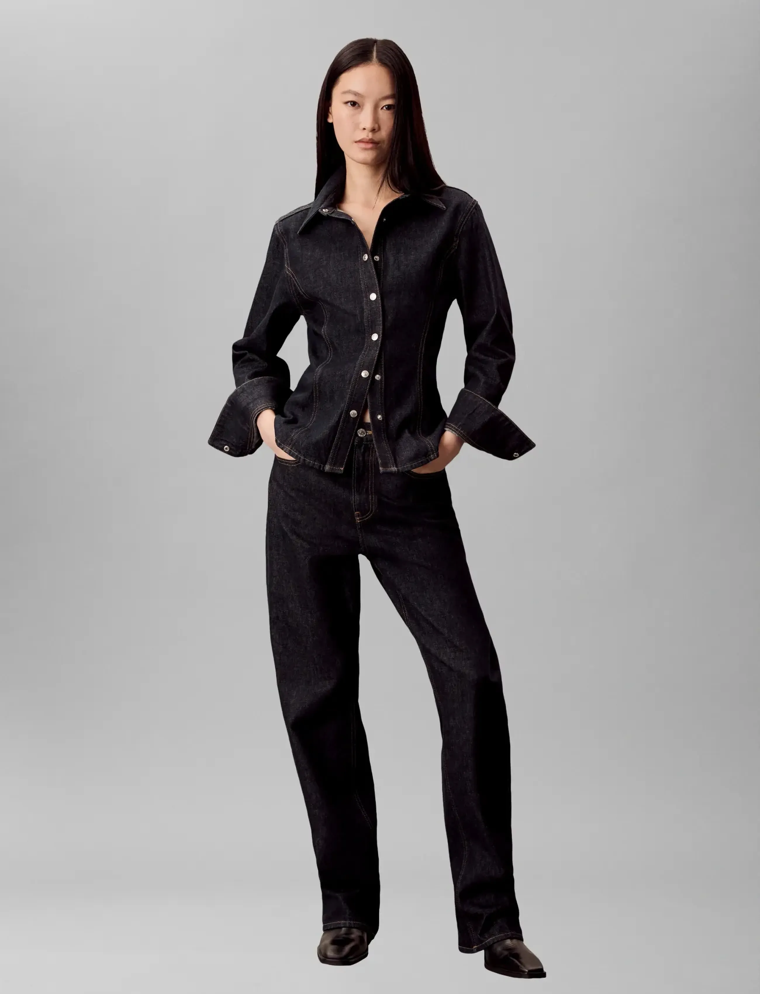 Calvin Klein Jeans SEAMED SHIRT CLASSIC CK RINSE - Bluser & Skjorter - CLASSIC CK RINSE / navy