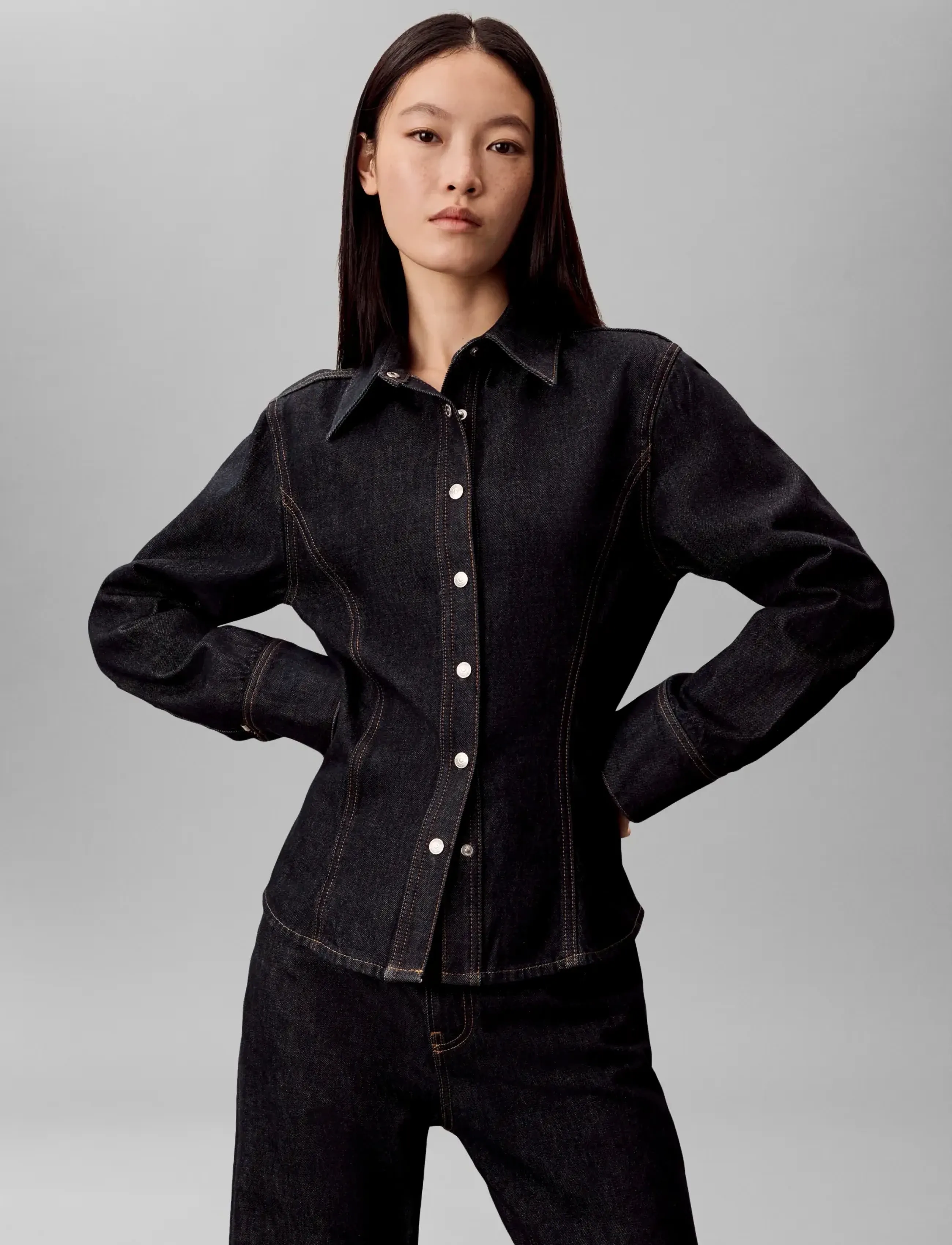 Calvin Klein Jeans Seamed Shirt Classic Ck Rinse skjortor dam – bild 6