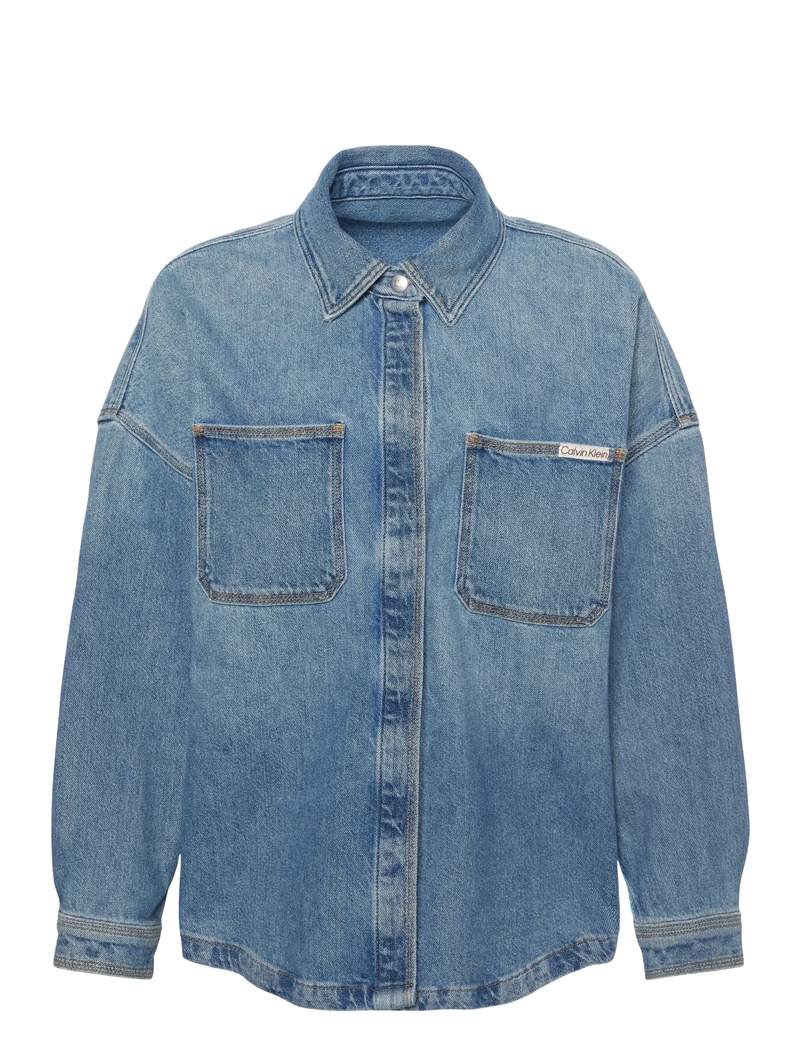 CALVIN KLEIN JEANS Denim Boyfriend Shirt Overnight Blau - XXS - Damen