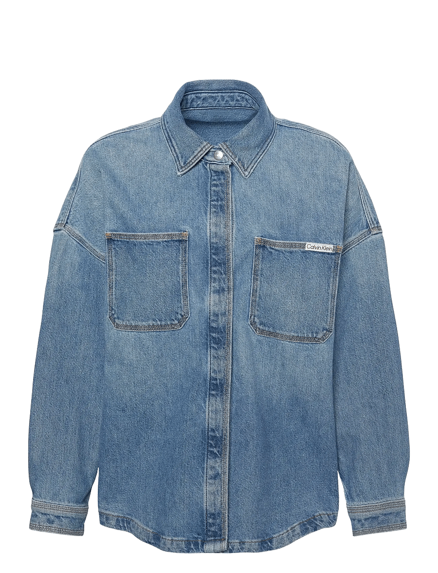 Calvin Klein Jeans - DENIM BOYFRIEND SHIRT OVERNIGHT - denim jackets - overnight blue - 1