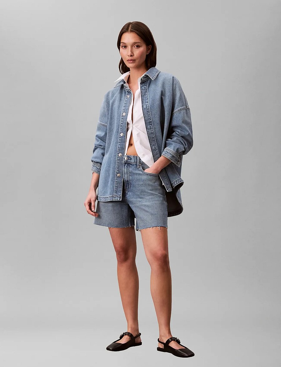 Calvin Klein Jeans - DENIM BOYFRIEND SHIRT OVERNIGHT - denim jackets - overnight blue - 0