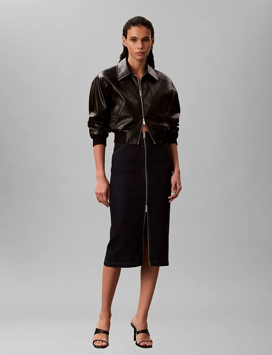 Calvin Klein Jeans - DENIM ZIP FRONT SKIRT CK CLASSIC - denim skirts - ck classic rinse - 0