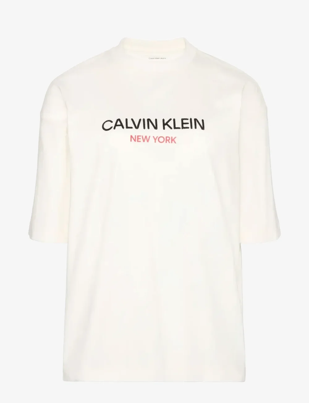 Calvin Klein Jeans - SS RELAXED SEQUIN LOGO TEE - t-shirts - white greige - 1