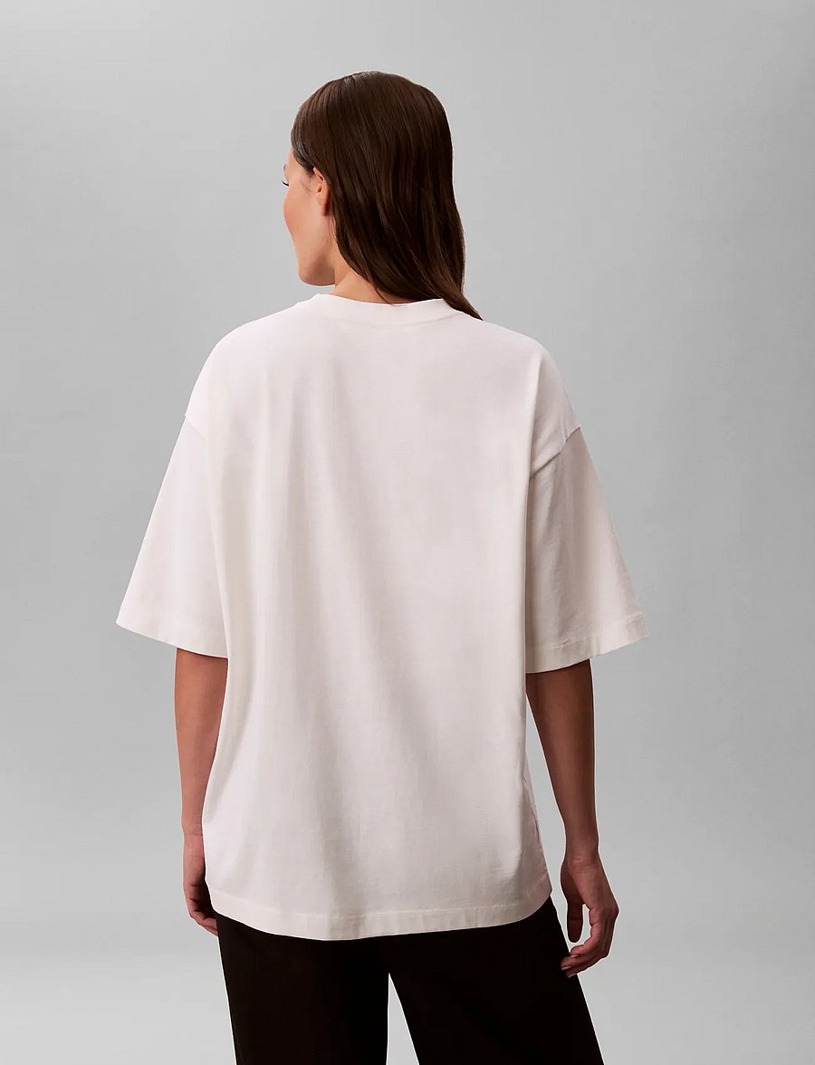 Calvin Klein Jeans - SS RELAXED SEQUIN LOGO TEE - t-shirts - white greige - 4