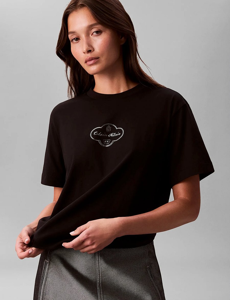 Calvin Klein Jeans - SS BOXY COCTAIL LOGO TEE - t-shirts - black - 4