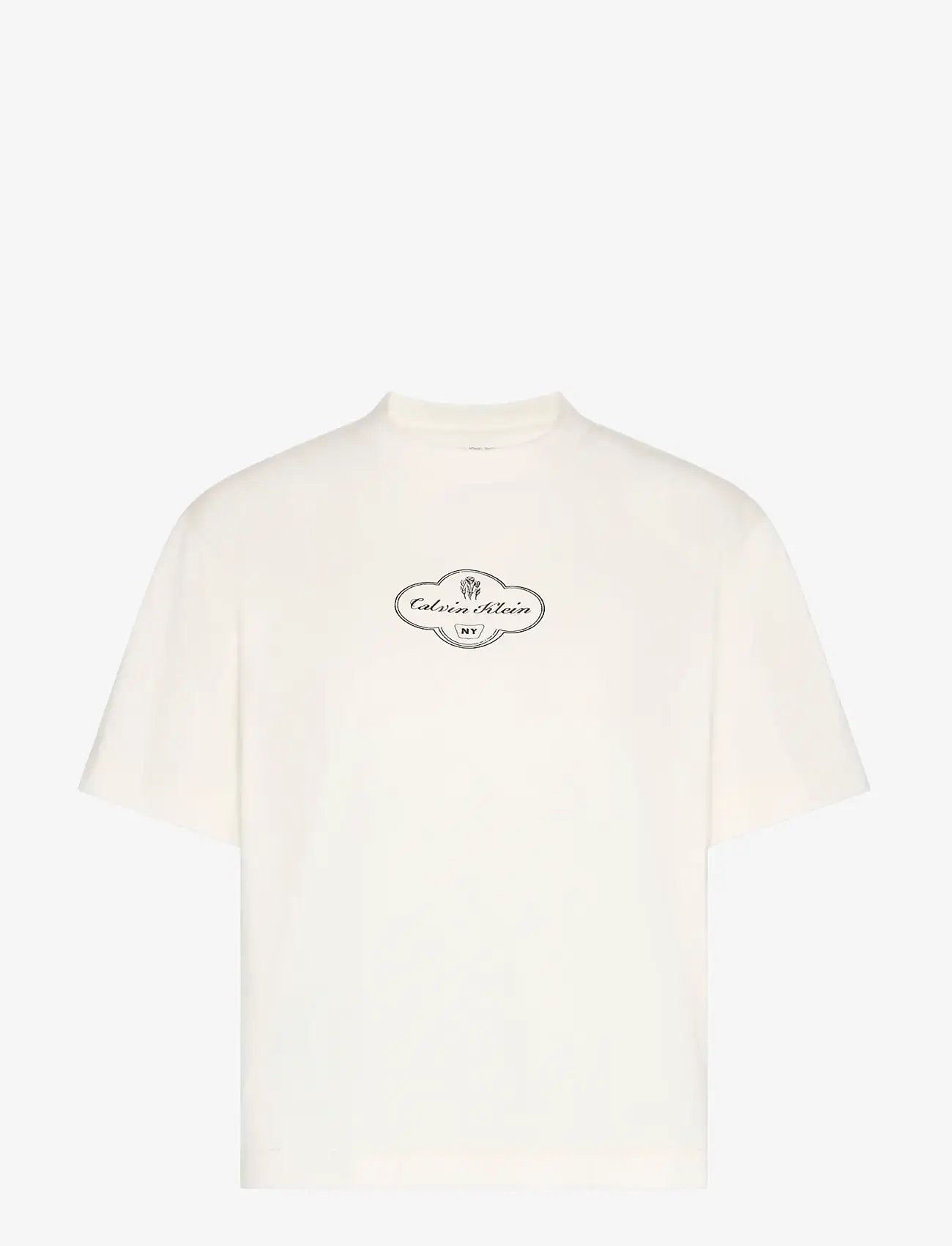 Calvin Klein Jeans - SS BOXY COCTAIL LOGO TEE - t-shirts - white greige - 1