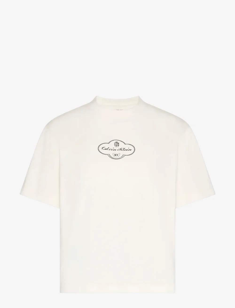 Calvin Klein Jeans - SS BOXY COCTAIL LOGO TEE - t-shirts - white greige - 1