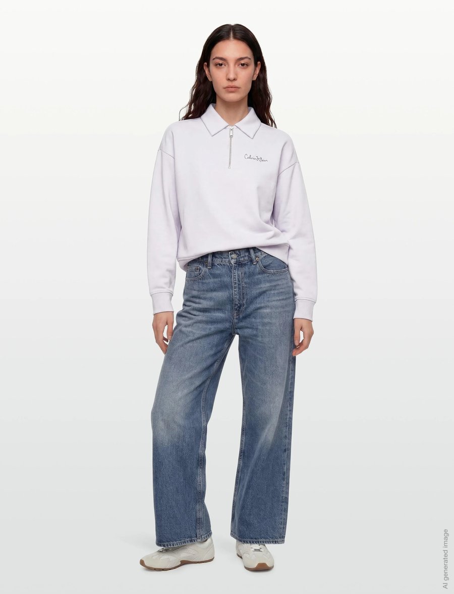Calvin Klein Jeans - LS FRENCH TERRY GRAPHIC QZ SWEAT - sweatshirts - frosty lilac - 0