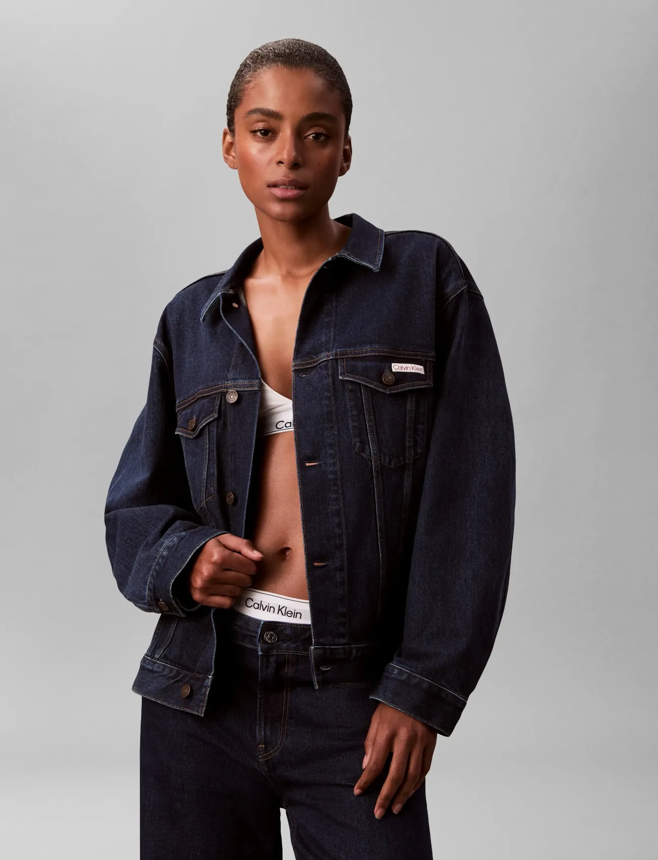 Calvin Klein Jeans LS CLASSIC TRUCKER THOMPSON - Kläder - THOMPSON / navy