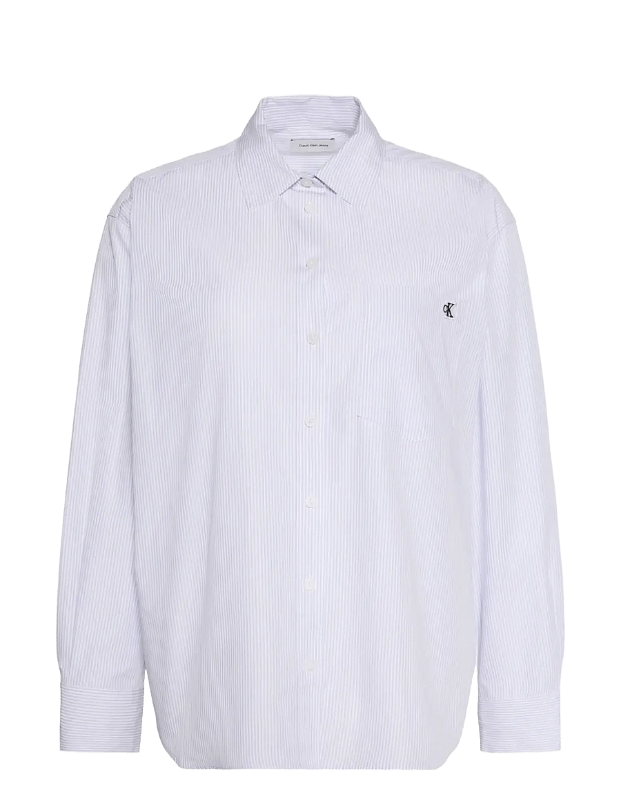 Calvin Klein Jeans - YARNDYE COTTON POPLIN RELAXED SH - pikkade varrukatega särgid - mini fifty stripe cosmic sky brilli - 1