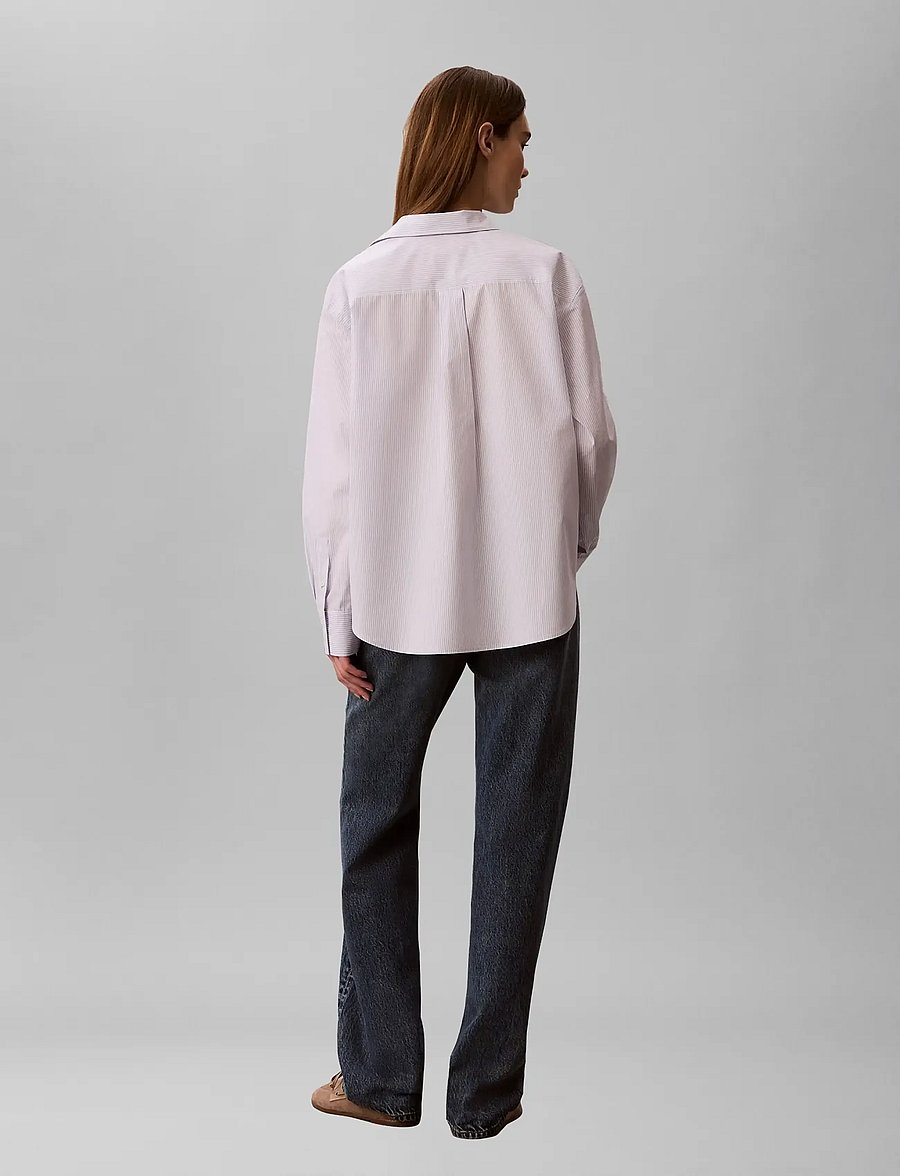 Calvin Klein Jeans - YARNDYE COTTON POPLIN RELAXED SH - pikkade varrukatega särgid - mini fifty stripe cosmic sky brilli - 2