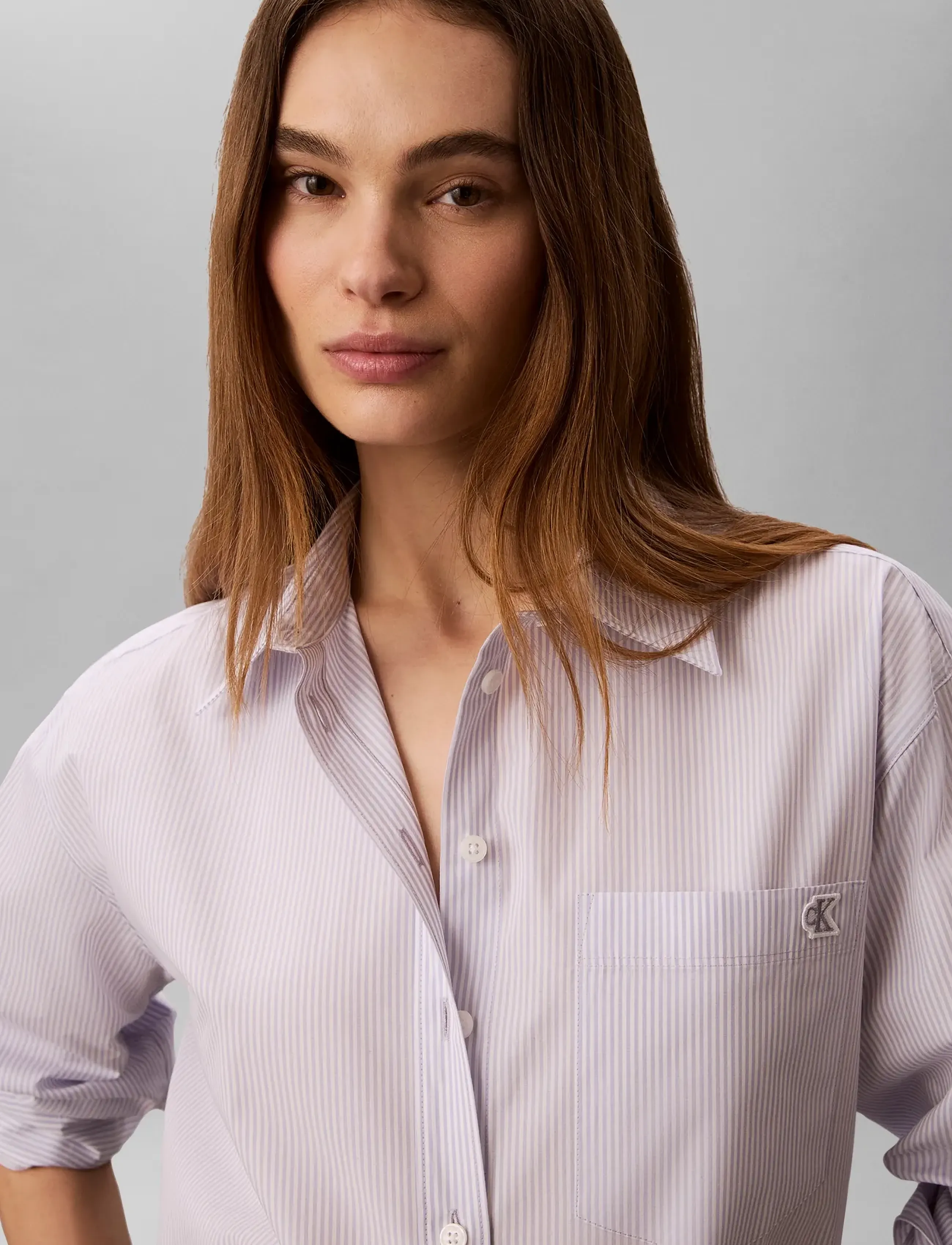 Calvin Klein Jeans - YARNDYE COTTON POPLIN RELAXED SH - pikkade varrukatega särgid - mini fifty stripe cosmic sky brilli - 3