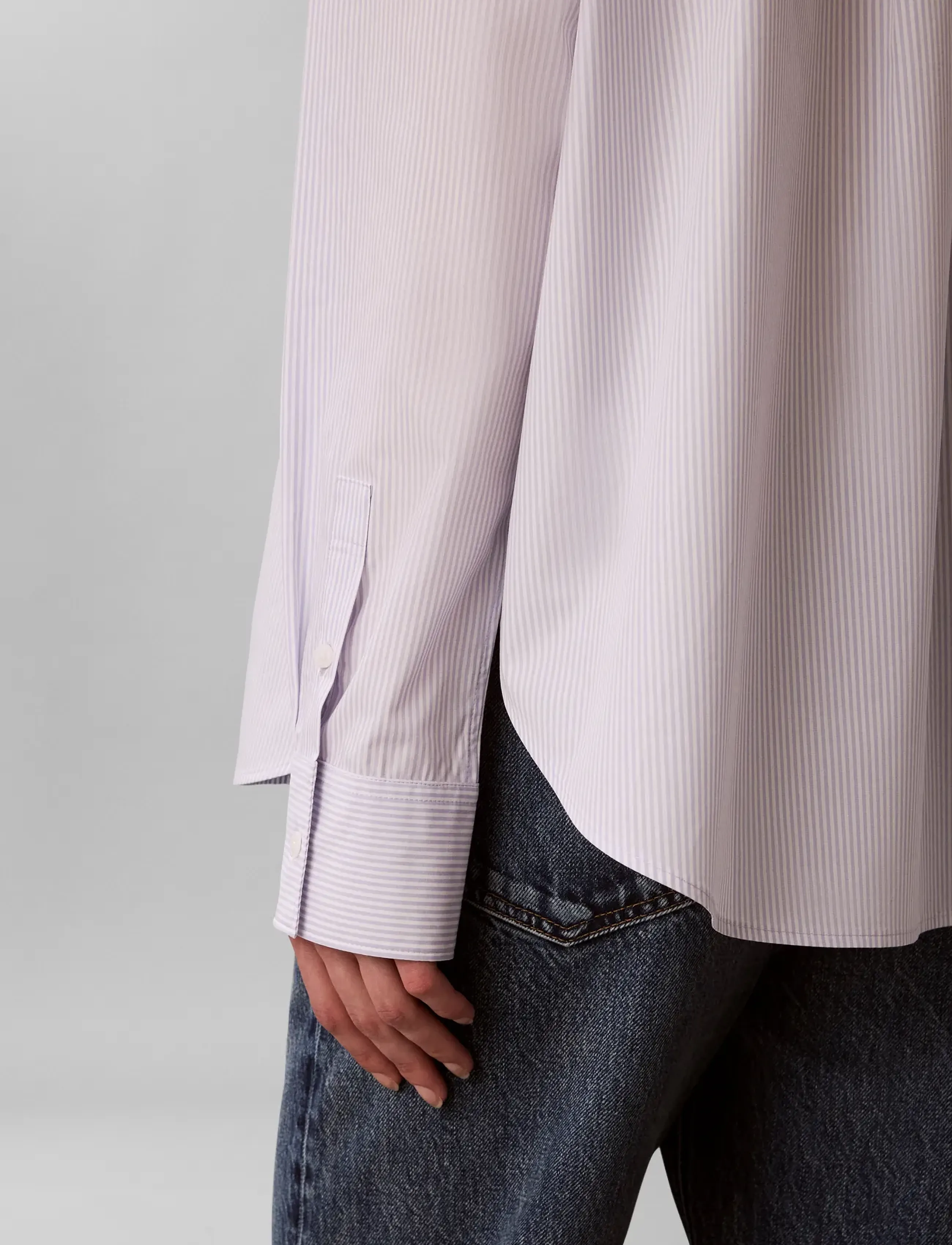 Calvin Klein Jeans - YARNDYE COTTON POPLIN RELAXED SH - pikkade varrukatega särgid - mini fifty stripe cosmic sky brilli - 4