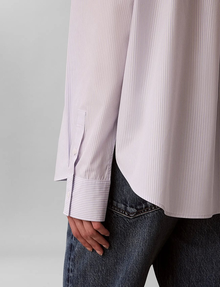 Calvin Klein Jeans - YARNDYE COTTON POPLIN RELAXED SH - pikkade varrukatega särgid - mini fifty stripe cosmic sky brilli - 4