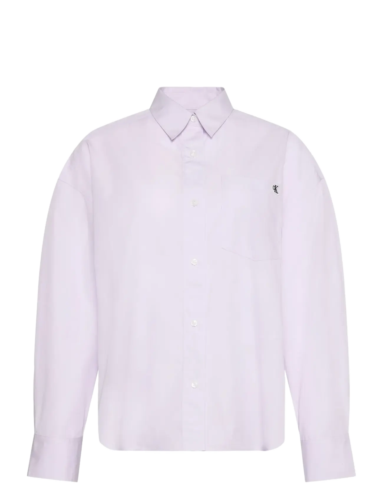 CALVIN KLEIN JEANS Baumwolle Poplin Cropped Shirt Lila - L - Damen