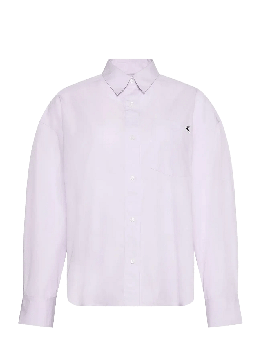 Calvin Klein Jeans - COTTON POPLIN CROPPED SHIRT - langärmlige hemden - island lilac - 1