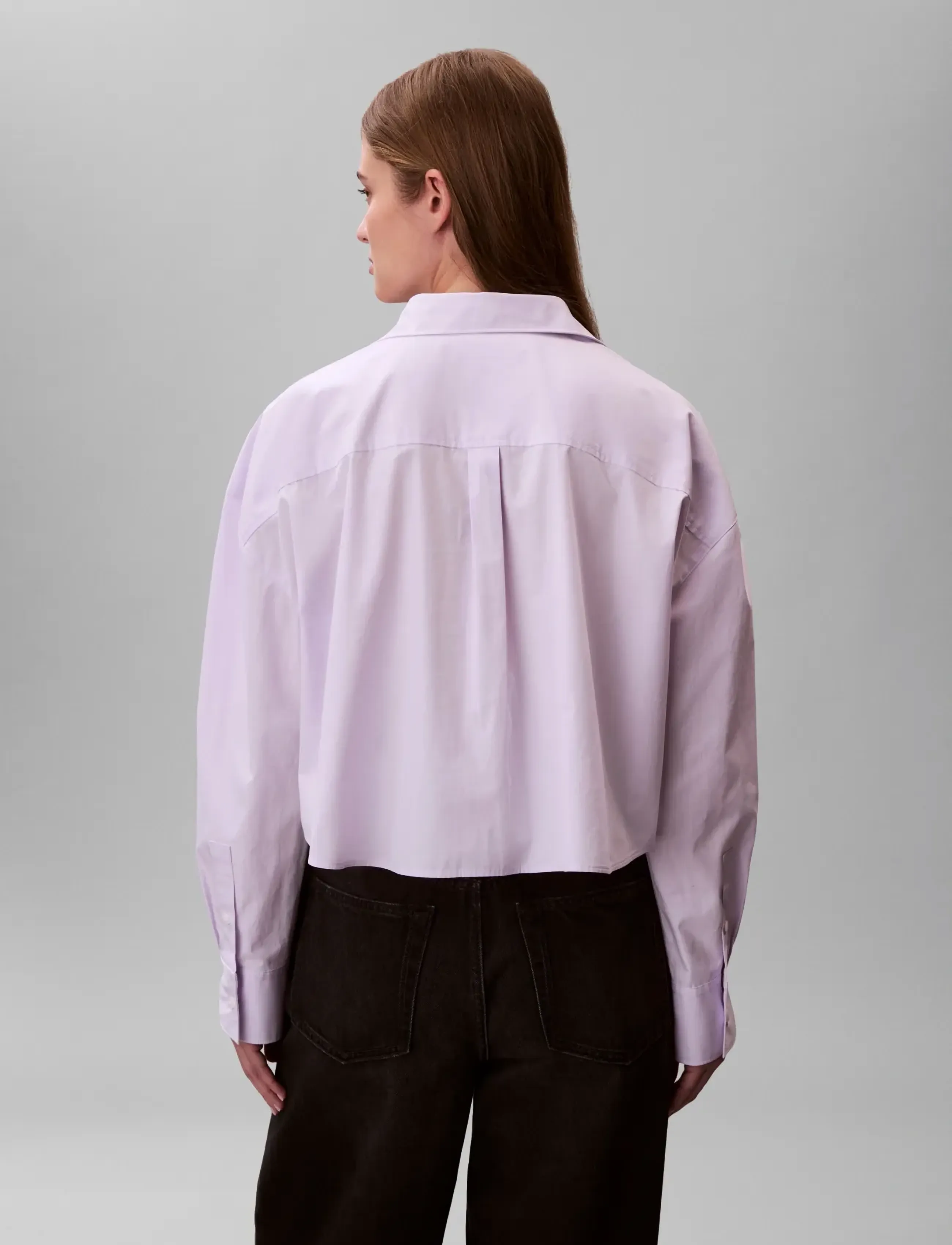 Calvin Klein Jeans - COTTON POPLIN CROPPED SHIRT - langärmlige hemden - island lilac - 2