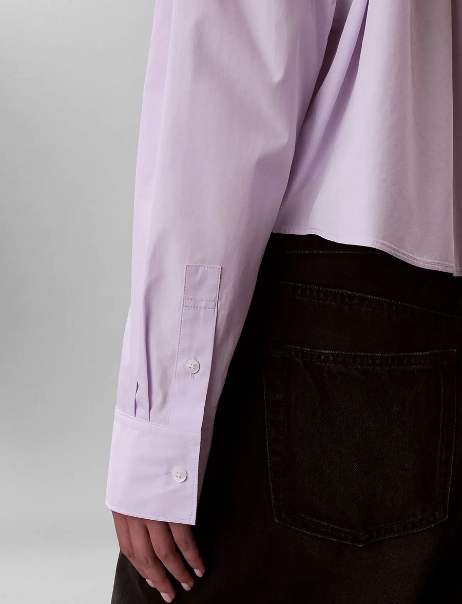 Calvin Klein Jeans - COTTON POPLIN CROPPED SHIRT - langärmlige hemden - island lilac - 4