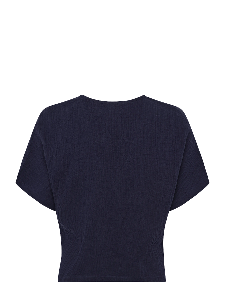 Calvin Klein Jeans - GAUZE V NECK SS TOP - evening blue - 2