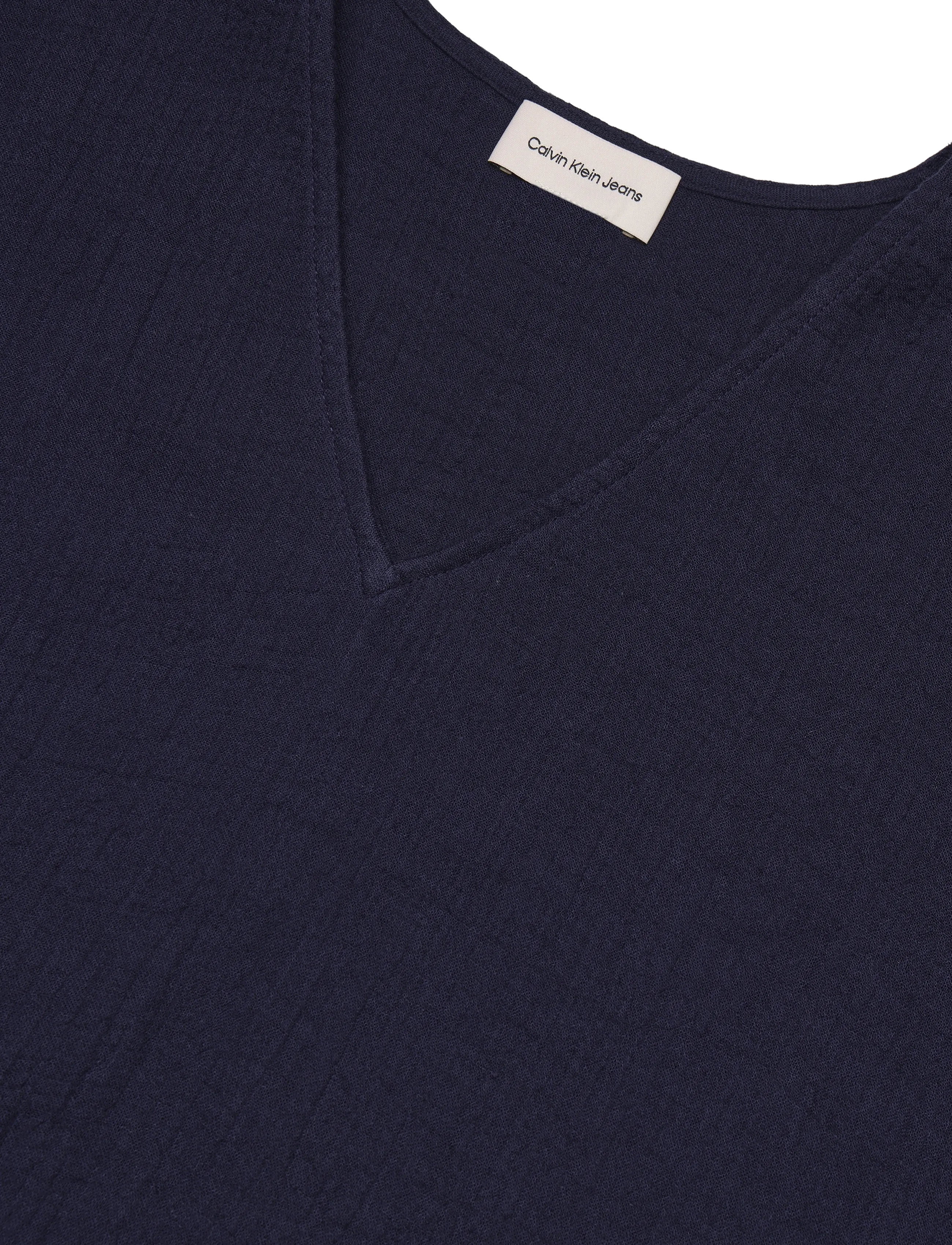 Calvin Klein Jeans - GAUZE V NECK SS TOP - evening blue - 5