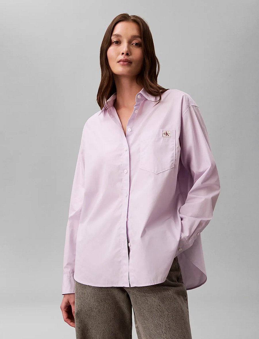 Calvin Klein Jeans - COTTON POPLIN RELAXED SHIRT WOVE - langärmlige hemden - island lilac - 3