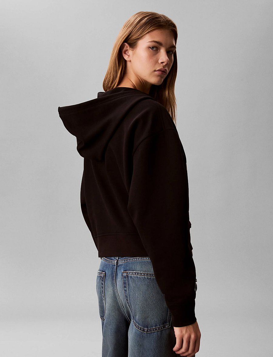 Calvin Klein Jeans - LS MONOGRAM TERRY CROP RELAXED F - hoodies - black - 2