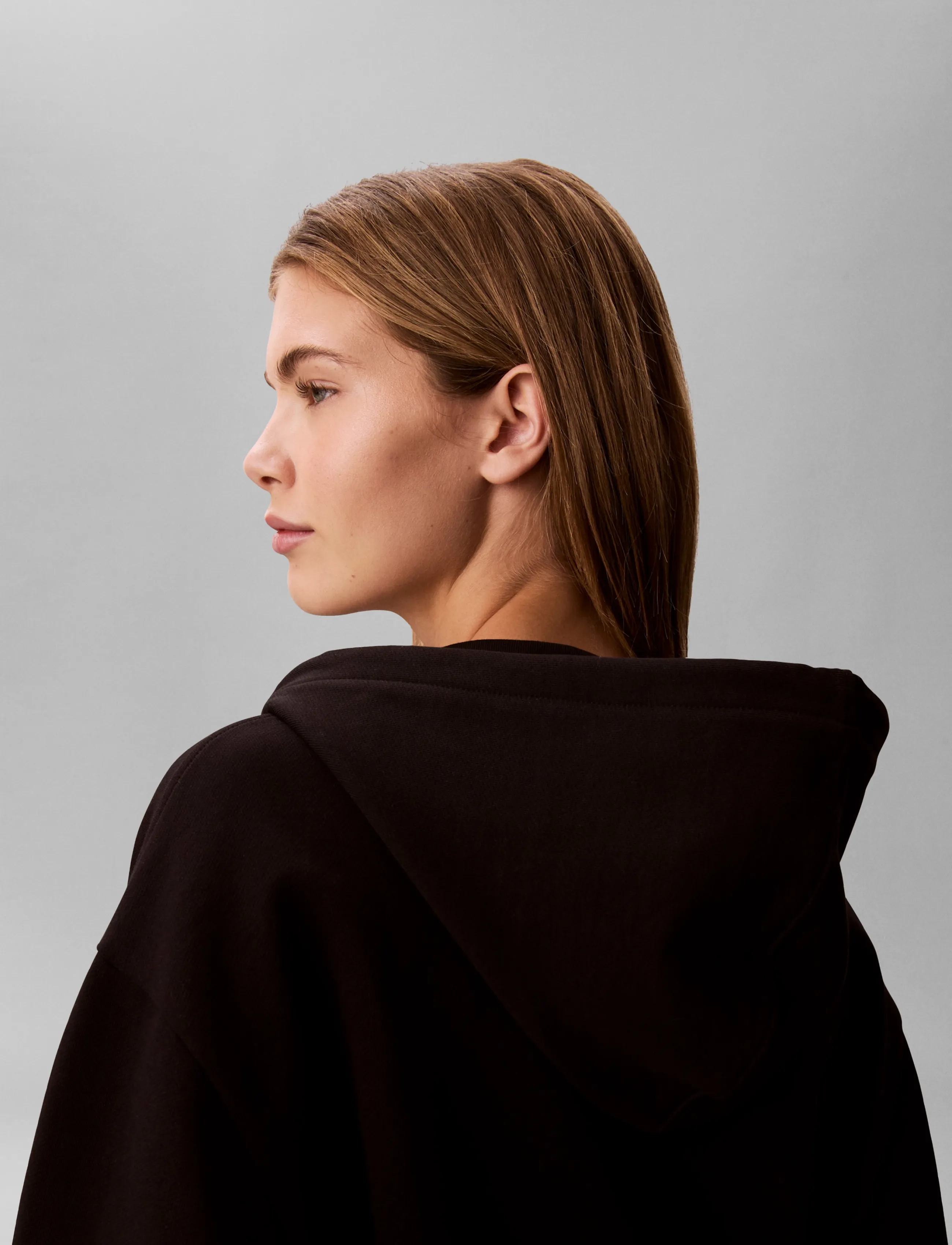 Calvin Klein Jeans - LS MONOGRAM TERRY CROP RELAXED F - hoodies - black - 5