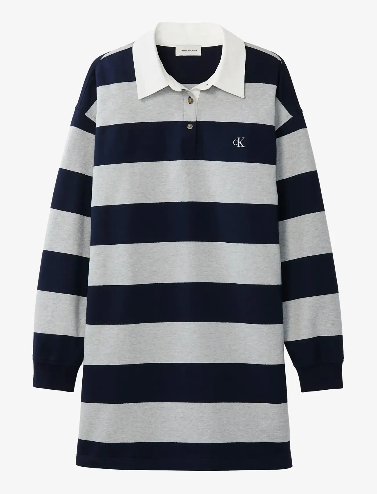 Calvin Klein Jeans - LS VARSITY STRIPE MINI POLO DRES - korte kjoler - baritone blue stripe - 1