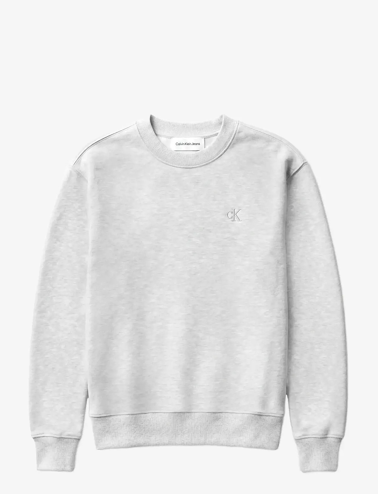 Calvin Klein Jeans - LS RLXD MONOGRAM FRENCH TERRY CR - everyday style - bc01 light grey heather - 1