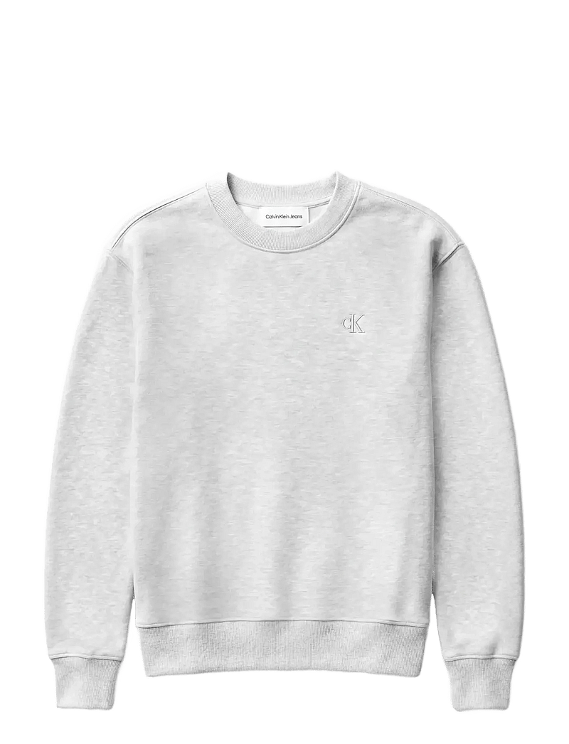 Calvin Klein Jeans - LS RLXD MONOGRAM FRENCH TERRY CR - everyday style - bc01 light grey heather - 1