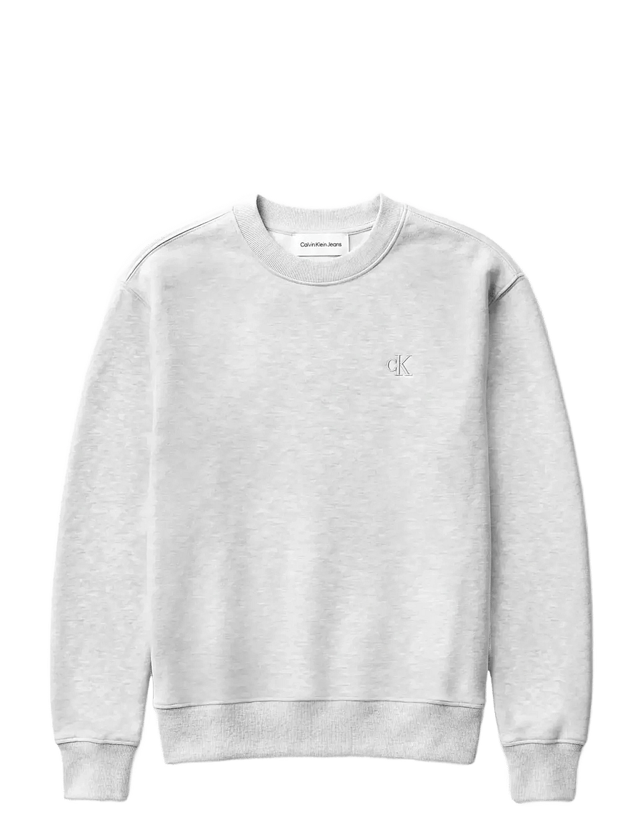Calvin Klein Jeans - LS RLXD MONOGRAM FRENCH TERRY CR - colleget - bc01 light grey heather - 1