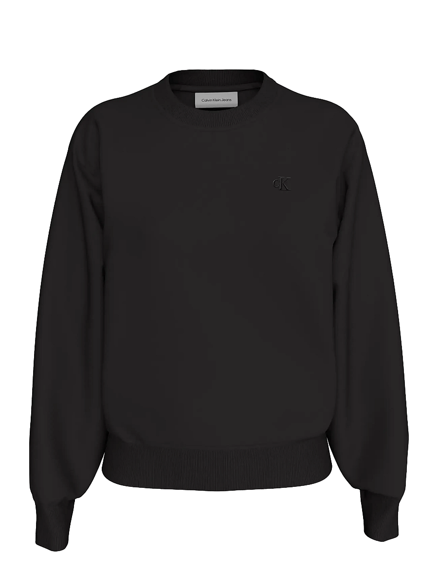 Calvin Klein Jeans - LS RLXD MONOGRAM FRENCH TERRY CR - sweatshirts - black - 1