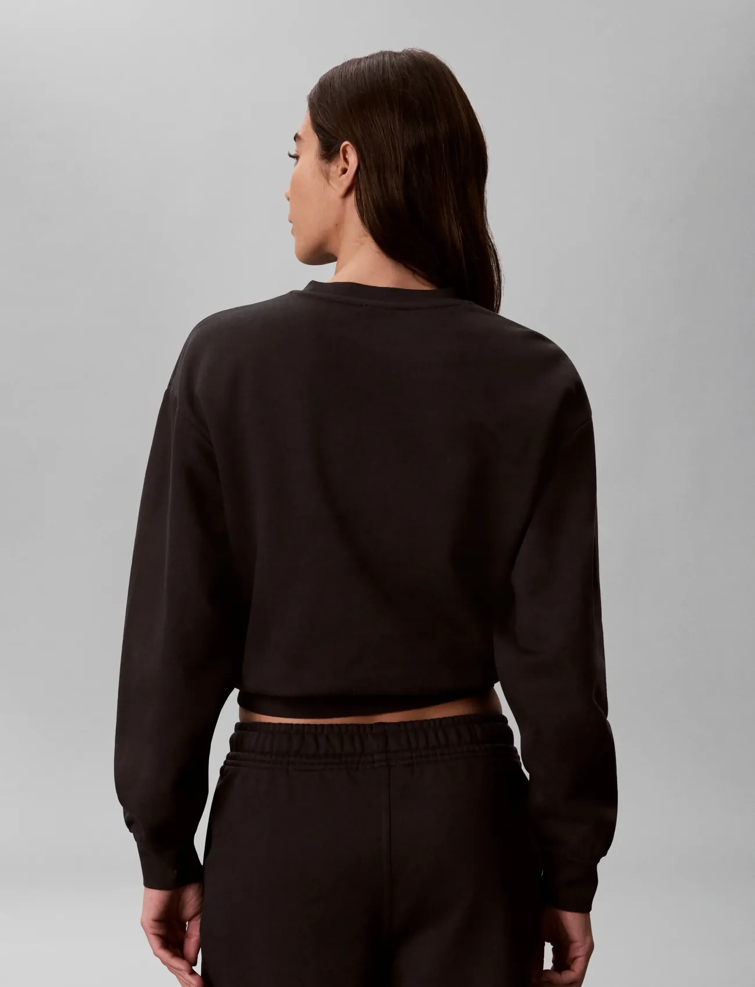Calvin Klein Jeans - LS RLXD MONOGRAM FRENCH TERRY CR - hverdags stil - black - 5