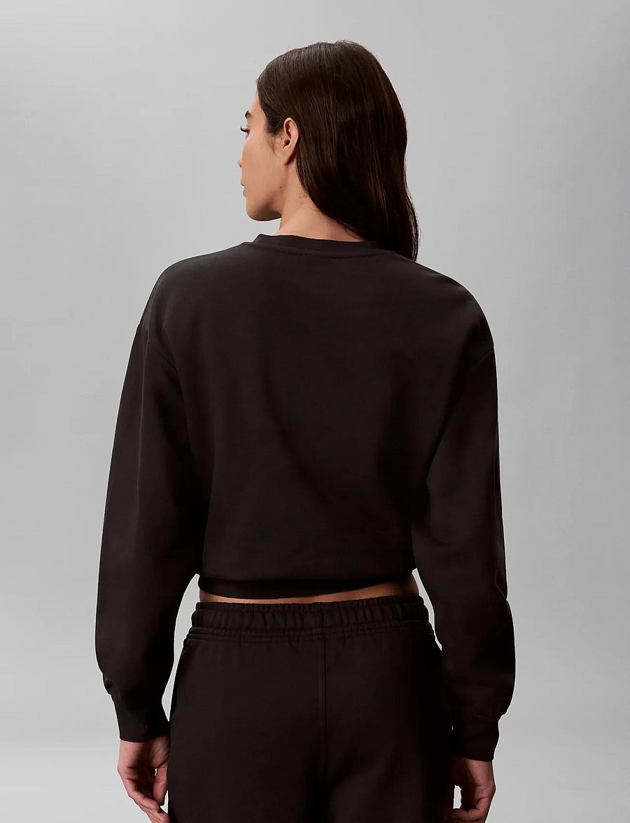Calvin Klein Jeans - LS RLXD MONOGRAM FRENCH TERRY CR - sweatshirts - black - 5
