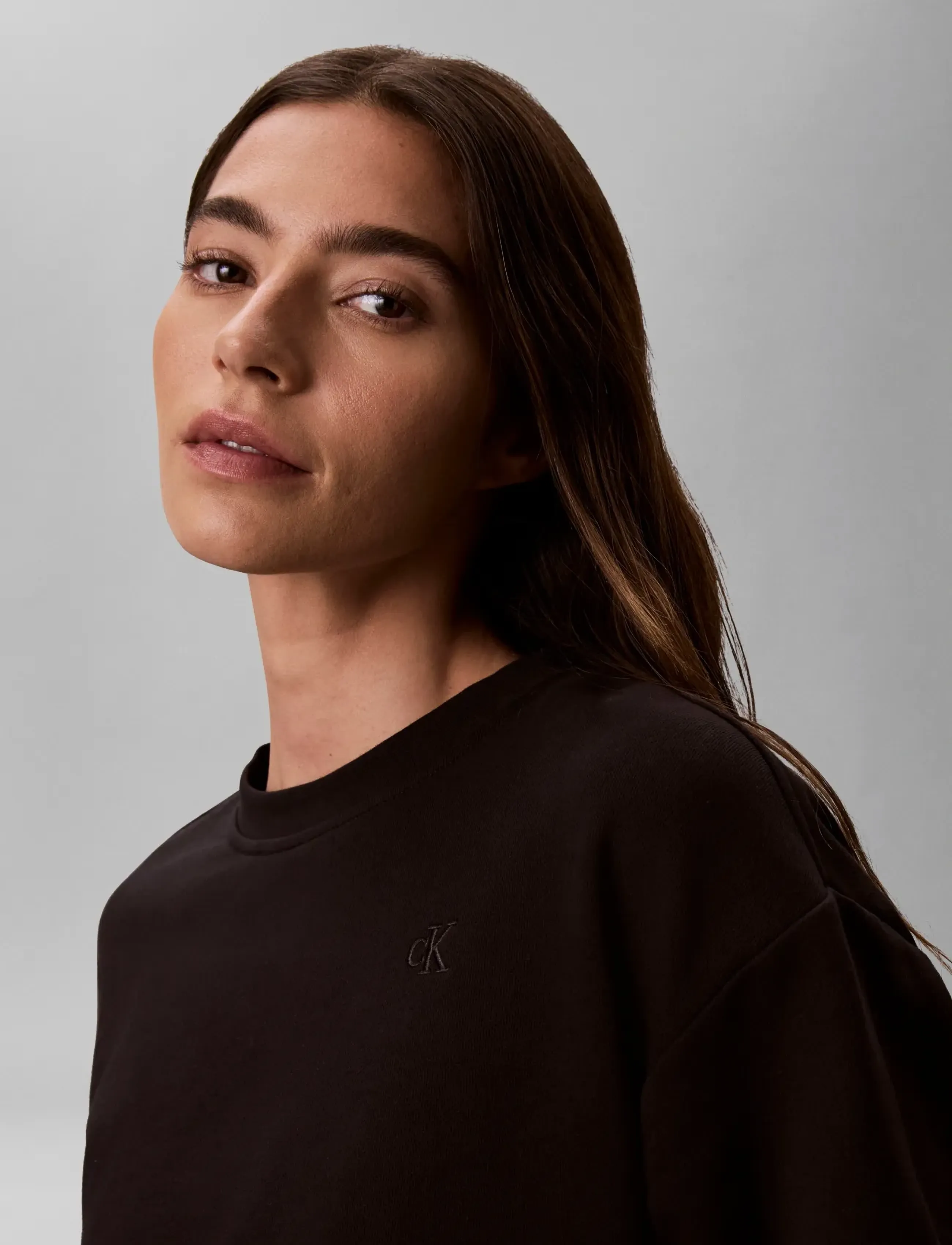 Calvin Klein Jeans - LS RLXD MONOGRAM FRENCH TERRY CR - sweatshirts - black - 4