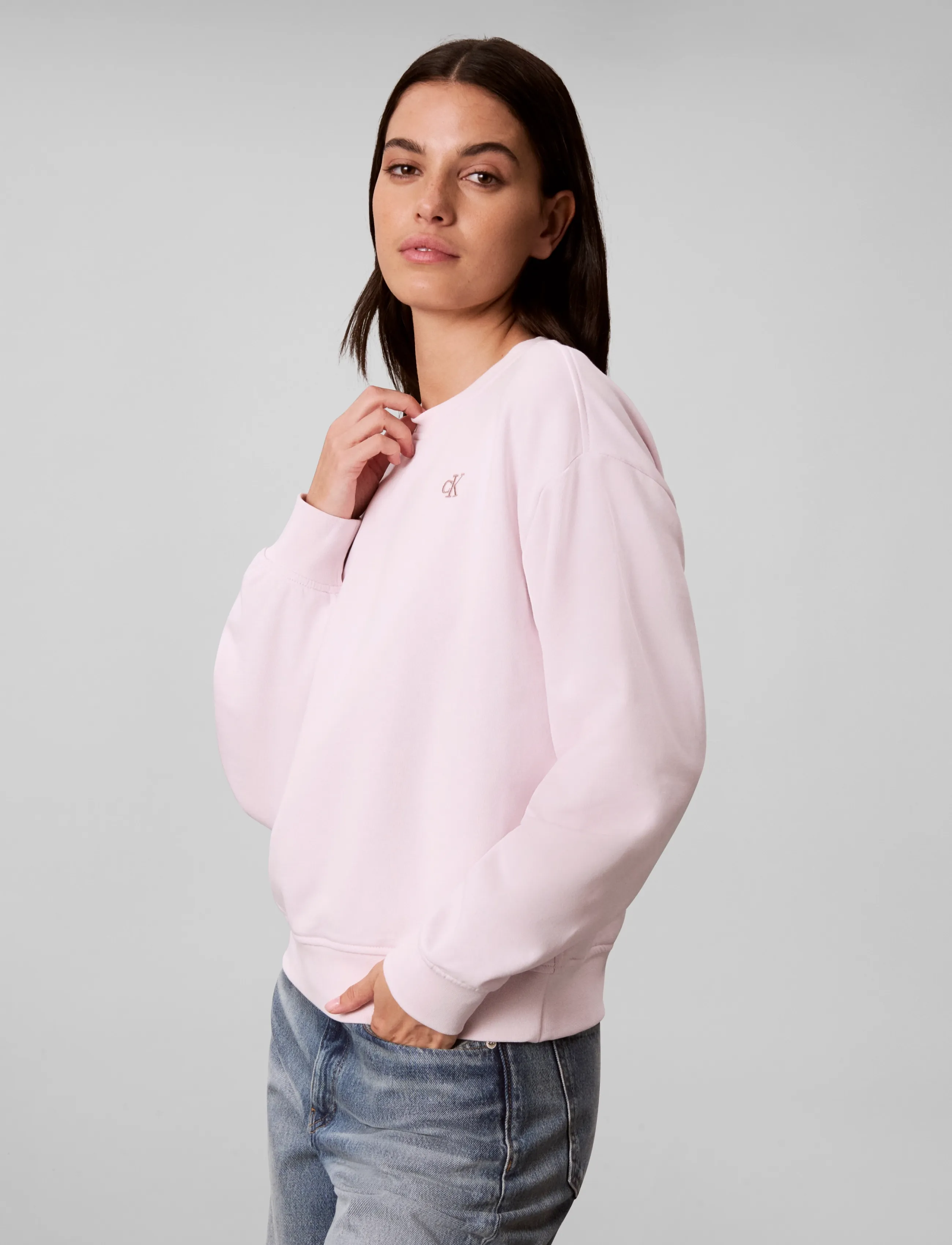 Calvin Klein Jeans - LS RLXD MONOGRAM FRENCH TERRY CR - igapäevane stiil - crystal blush - 5