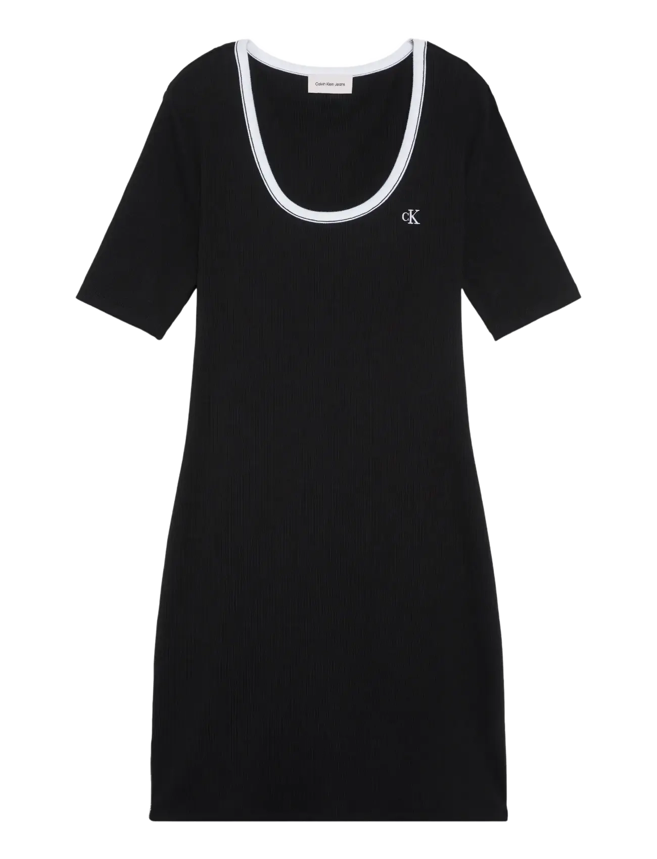 CALVIN KLEIN JEANS Ss 2X2 Baby Rib Cutout Bk Mini D Schwarz - S - Damen