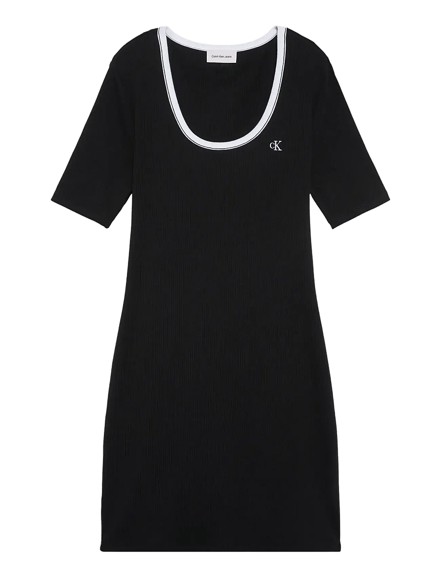 Calvin Klein Jeans - SS 2X2 BABY RIB CUTOUT BK MINI D - t-shirtkjoler - black - 1