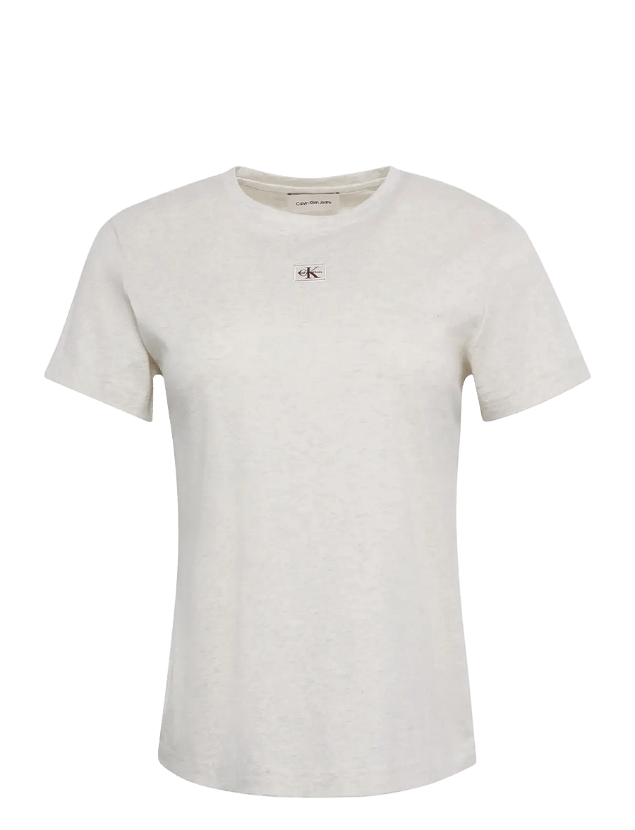 Calvin Klein Jeans - SS WOVEN LABEL CLASSIC FIT TEE - t-shirts - ba01 grey heather - 1