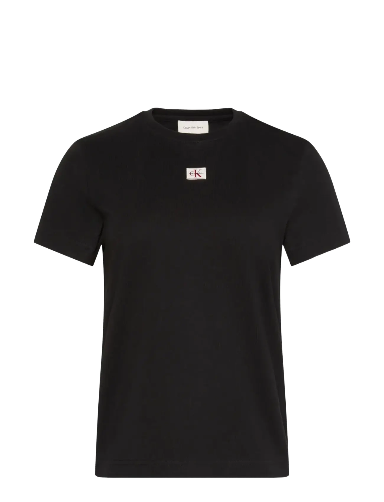 Calvin Klein Jeans SS WOVEN LABEL CLASSIC FIT TEE - Tøj - BLACK / black