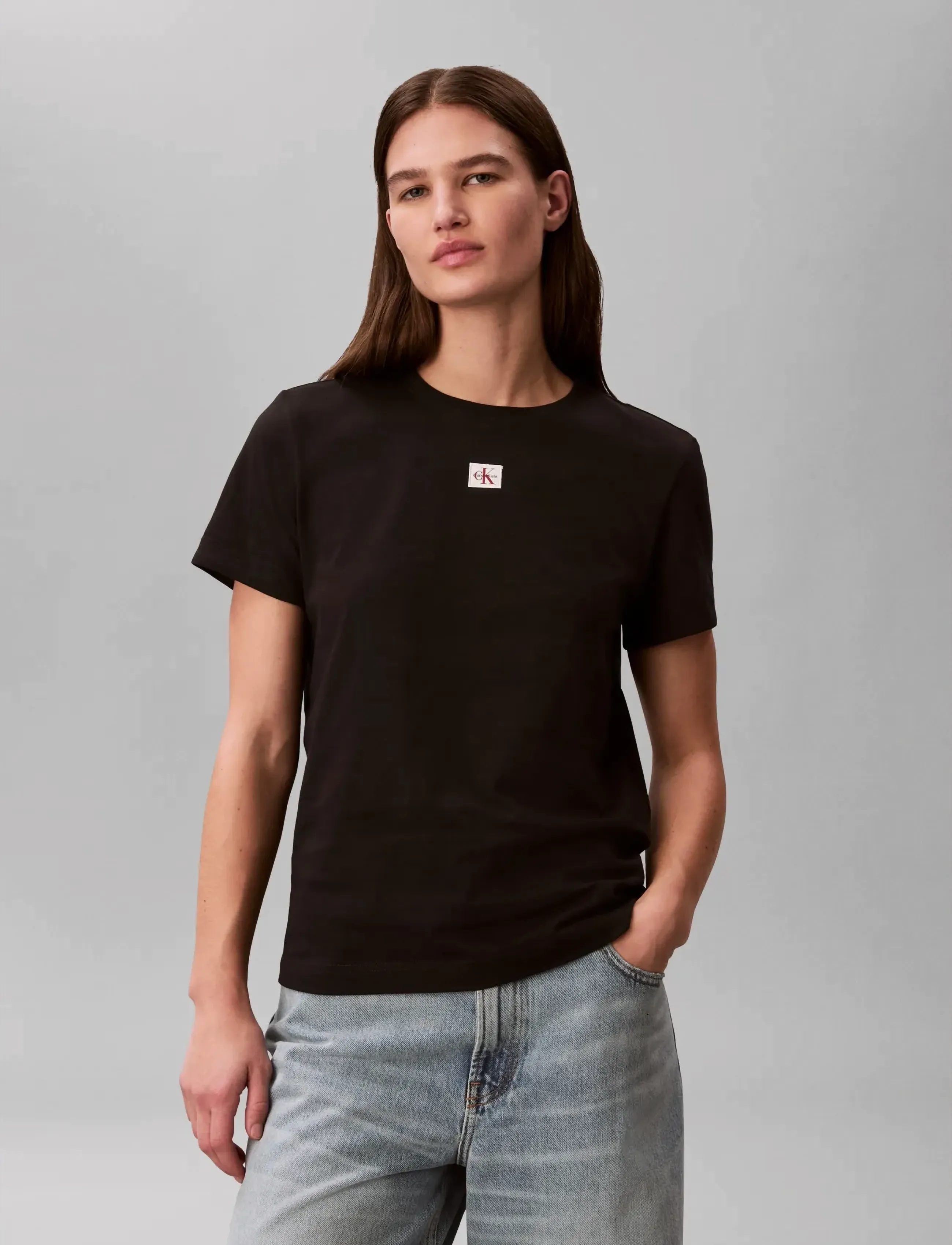 Calvin Klein Jeans - SS WOVEN LABEL CLASSIC FIT TEE - t-shirts - black - 3