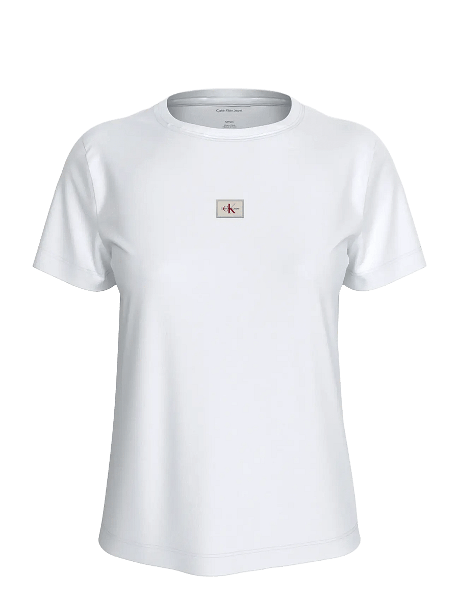Calvin Klein Jeans - SS HERITAGE LABEL CLASSIC TEE - t-shirts - bright white - 1