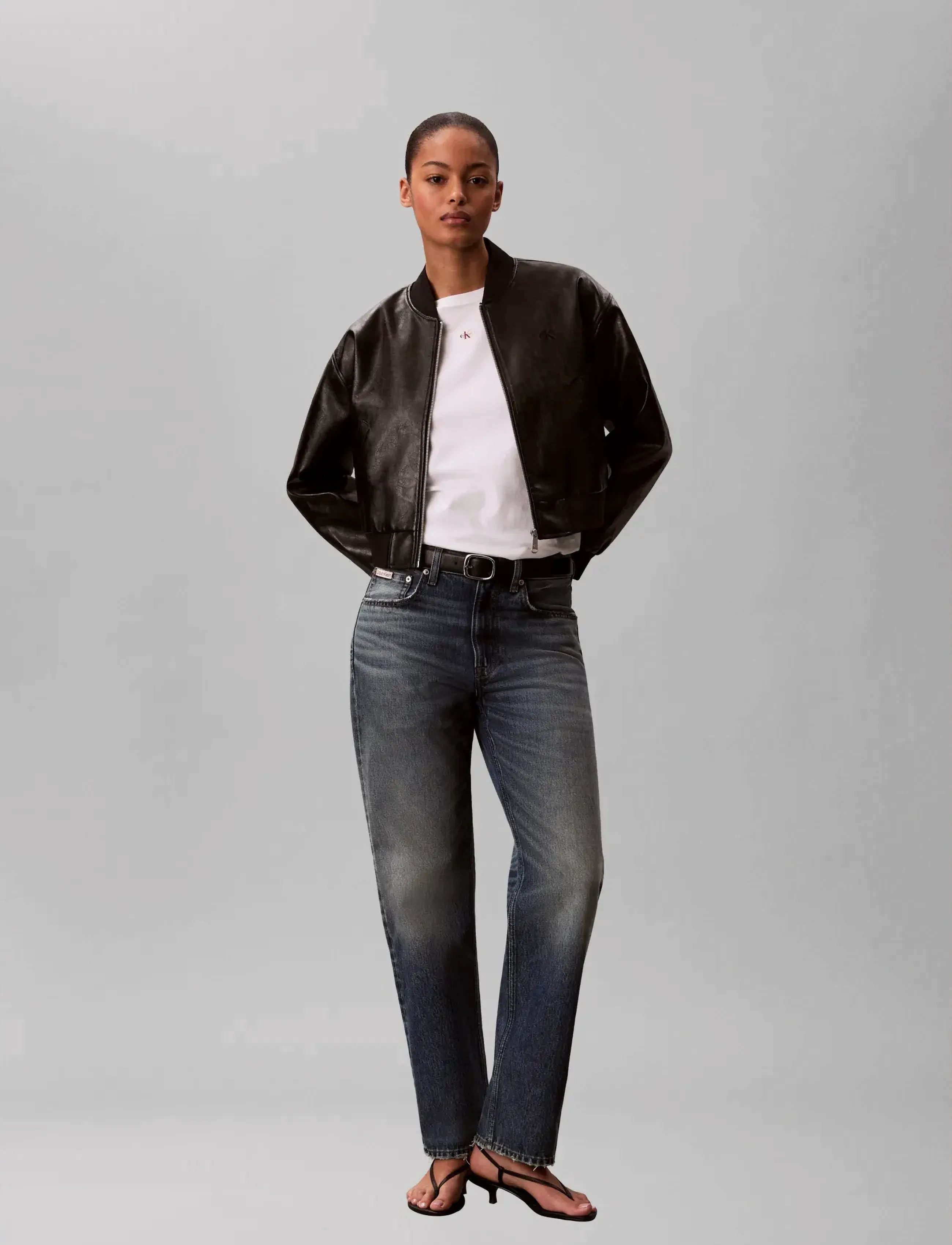 Calvin Klein Jeans SS WOVEN LABEL CLASSIC FIT TEE - T-shirts & Toppar - BRIGHT WHITE / white